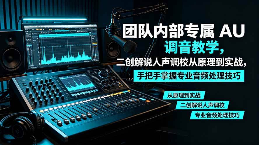 （19517期）某大佬团队内部专属 AU 调音教学，二创解说人声调校从原理到实战，手把手掌握专业音频处理技巧-啥好玩