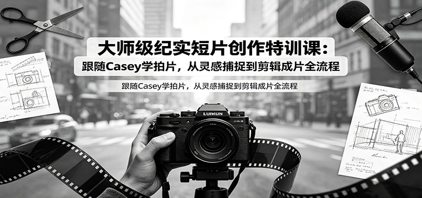 大师级纪实短片创作特训课：跟随Casey学拍片，从灵感捕捉到剪辑成片全流程 - 啥好玩-啥好玩