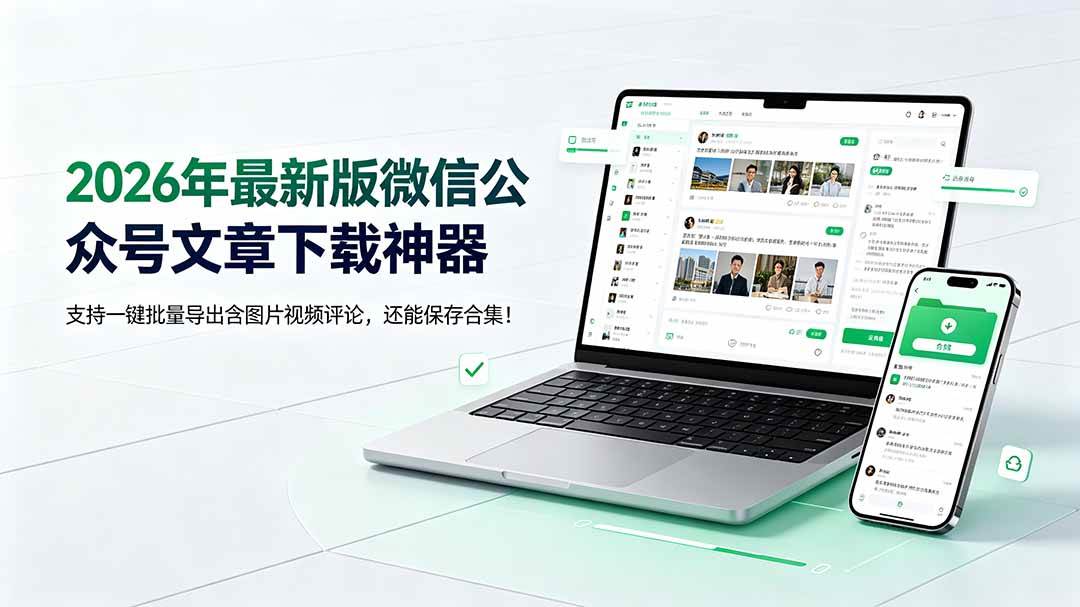 （19486期）2026年最新版微信公众号文章下载神器，支持一键批量导出含图片视频评论，还能保存合集！-啥好玩