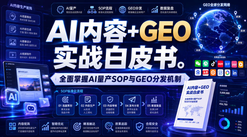 AI内容+GEO实战白皮书，全面掌握AI量产SOP与GEO分发机制【文档】 - 啥好玩副业网-啥好玩副业网