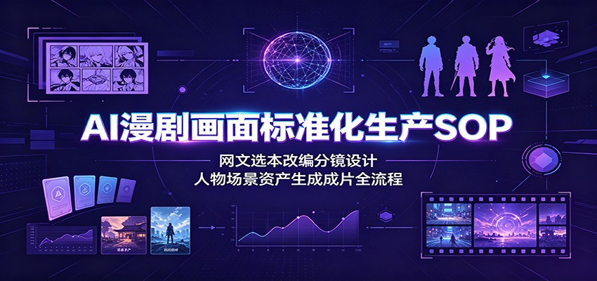 AI漫剧画面标准化生产SOP：网文选本改编分镜设计，人物场景资产生成成片全流程 - 啥好玩-啥好玩