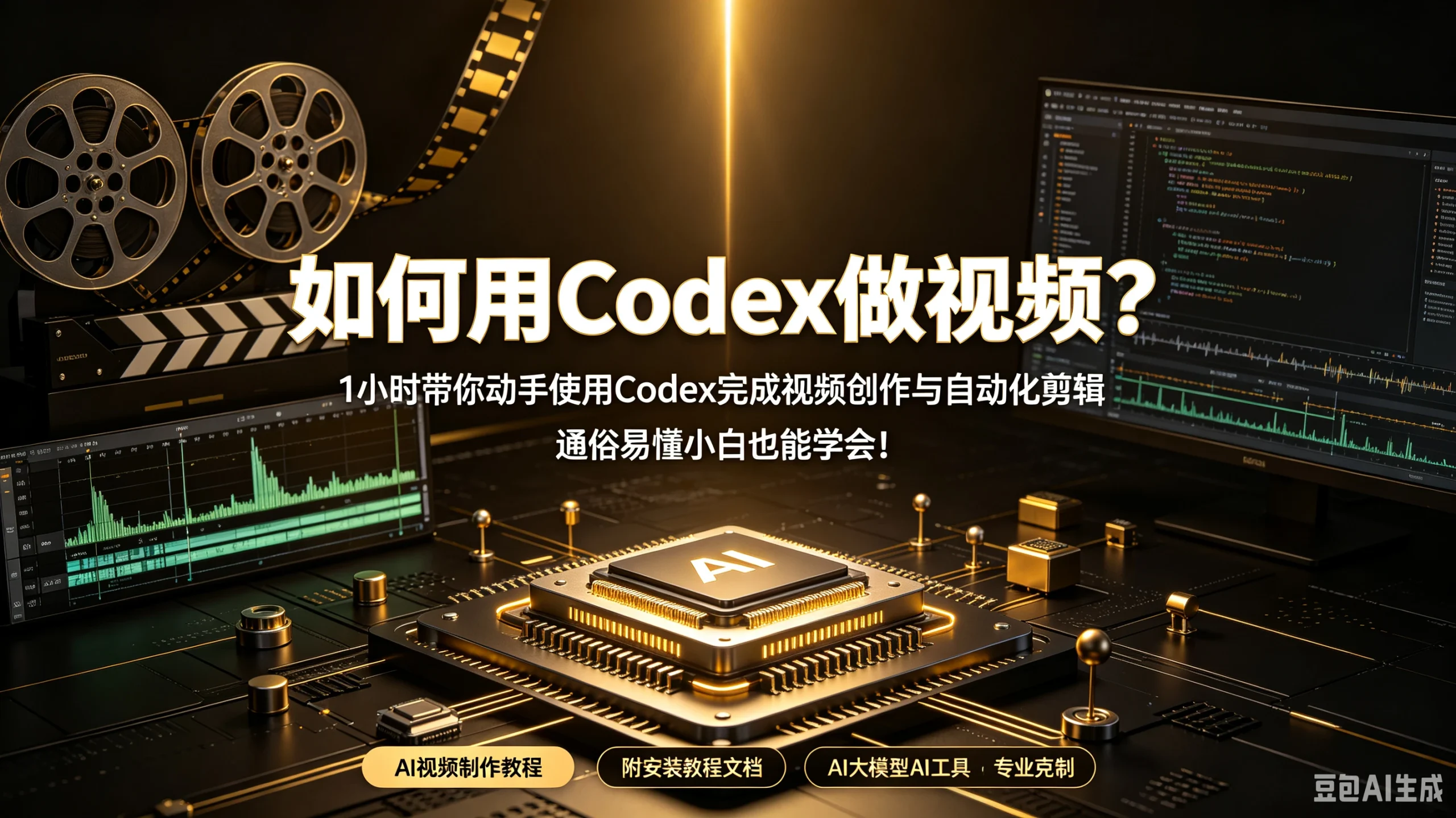【精】如何用Codex做视频?1小时带你动手使用Codex完成视频创作与自动化剪辑,通俗易懂小白也能学会!AI视频制作教程附安装教程文档AI大模型AI工具-啥好玩副业网