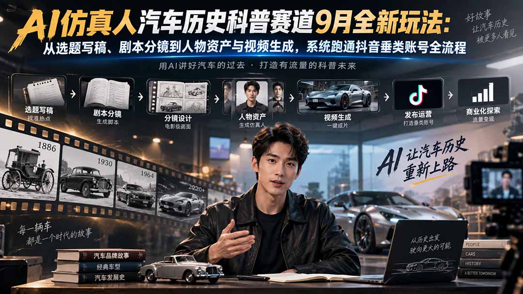 【精】略懂car·AI仿真人汽车科普教学，2 节系统课程-啥好玩副业网