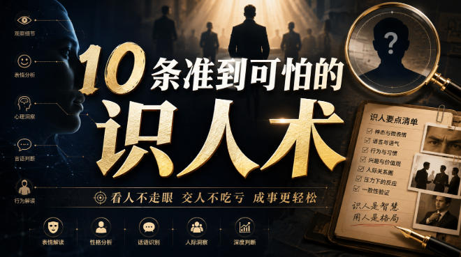 付费文章：10条准到可怕的识人术-啥好玩副业网
