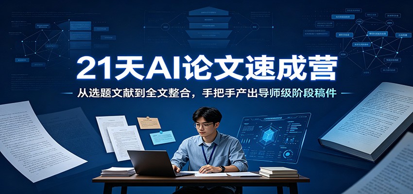 21天AI论文速成营：从选题文献到全文整合，手把手产出导师级阶段稿件-啥好玩