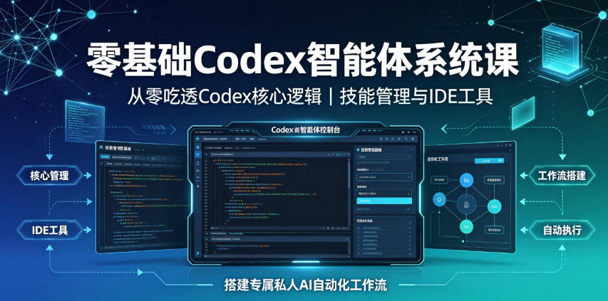 零基础Codex智能体系统课｜从零吃透Codex核心逻辑、技能管理与IDE工具，搭建专属私人AI自动化工作流 - 啥好玩-啥好玩