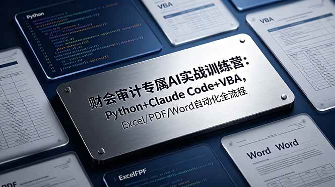 （19268期）财会审计专属 AI实战训练营-更新：Python+Claude Code+VBA，Excel/PDF/Word自动化全流程 - 啥好玩-啥好玩
