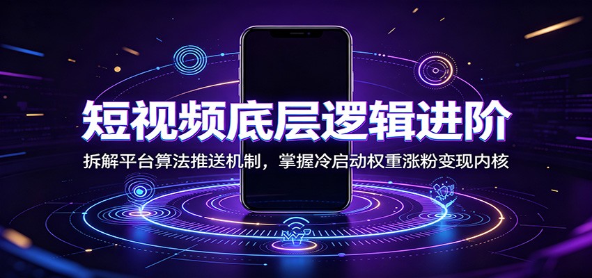 短视频底层逻辑进阶：拆解平台算法推送机制，掌握冷启动权重涨粉变现内核 - 啥好玩-啥好玩