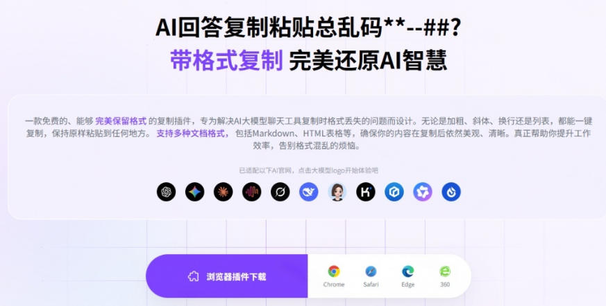 你的AI回答内容复制格式总乱码？完美一键保留原格式复制，办公宝藏浏览器插件Copy With Format-啥好玩