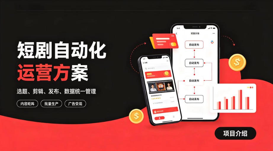 快手全自动短剧矩阵项目｜自动化分发，流量持续变现【揭秘】-啥好玩