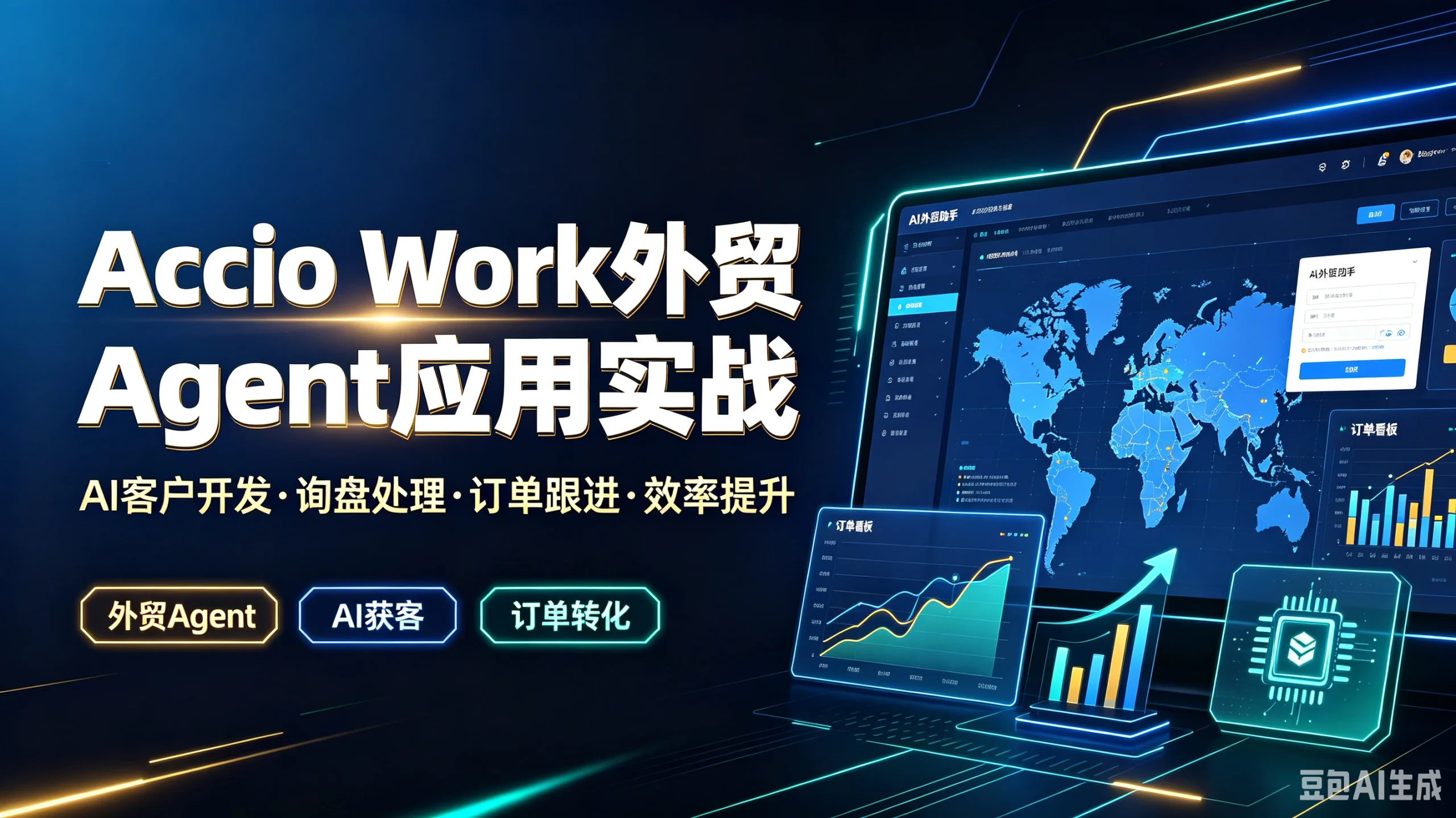 【精】Accio Work外贸Agent应用实战、AI客户开发·询盘处理·订单跟进·效率提升外贸AgentAI获客订单转化-啥好玩