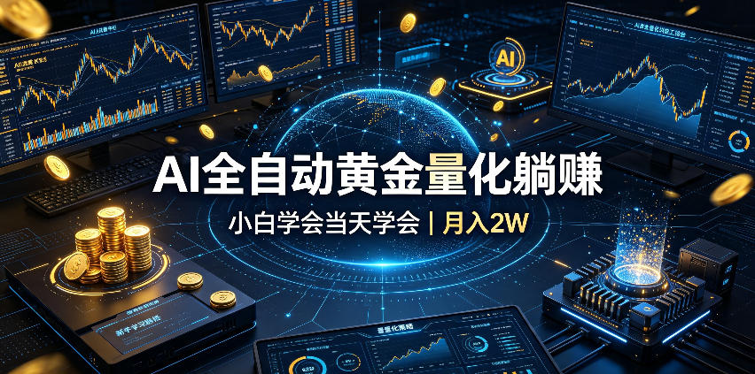 AI全自动黄金量化躺赚：小白学会当天学会，月入2W！ - 啥好玩副业网-啥好玩副业网