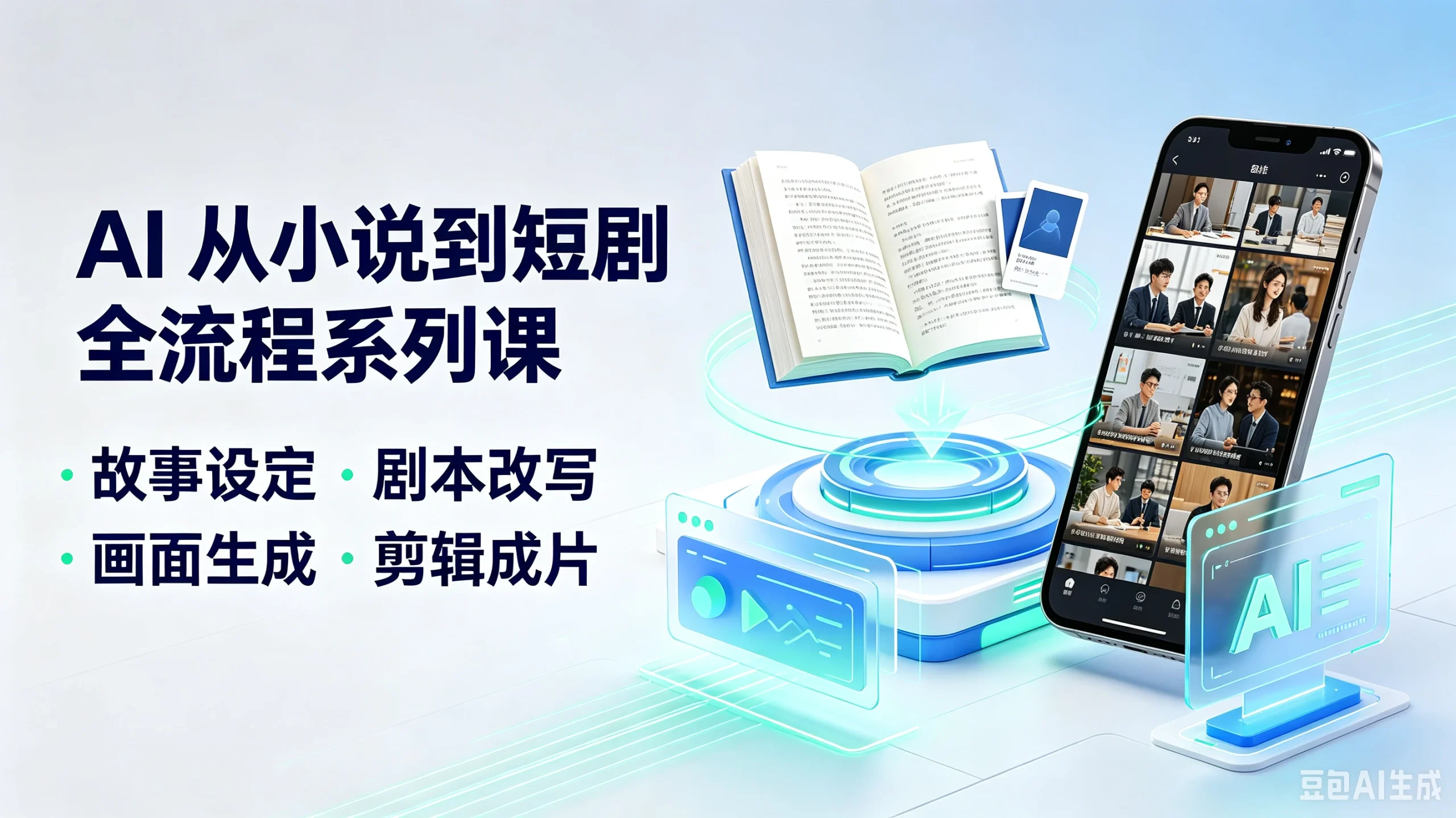 【精】AI从小说到短剧全流程系列课，故事设定·剧本改写、画面生成·剪辑成片 - 啥好玩-啥好玩