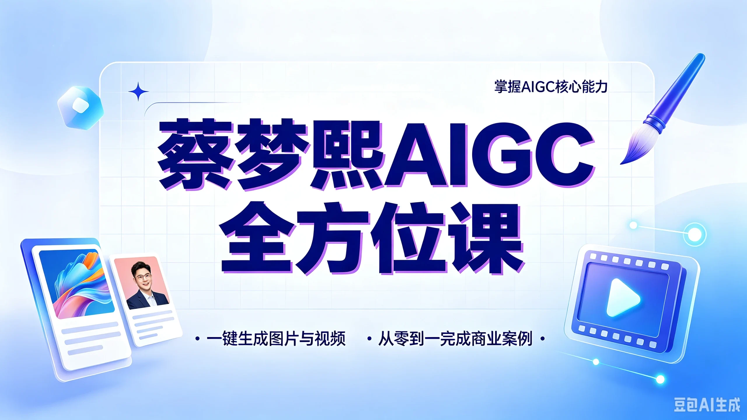 【精】蔡梦熙AIGC全方位课，掌握AIGC核心能力，一键生成图片与视频，从零到一完成商业案例 - 啥好玩副业网-啥好玩副业网