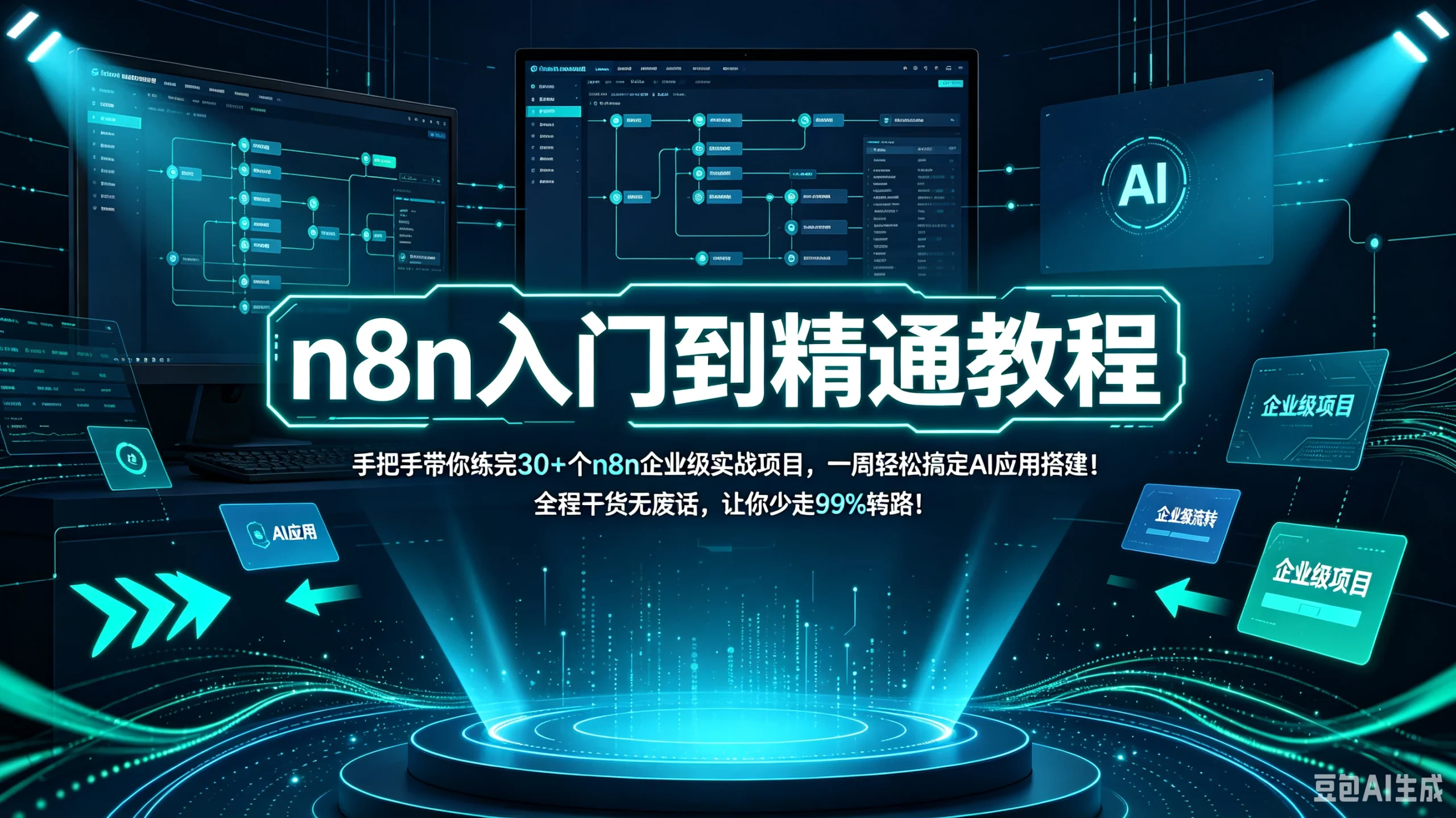n8n入门到精通教程，手把手带你练完30+个n8n企业级实战项目，一周轻松搞定AI应用搭建！全程干货无废话，让你少走99%弯路！！！-啥好玩副业网