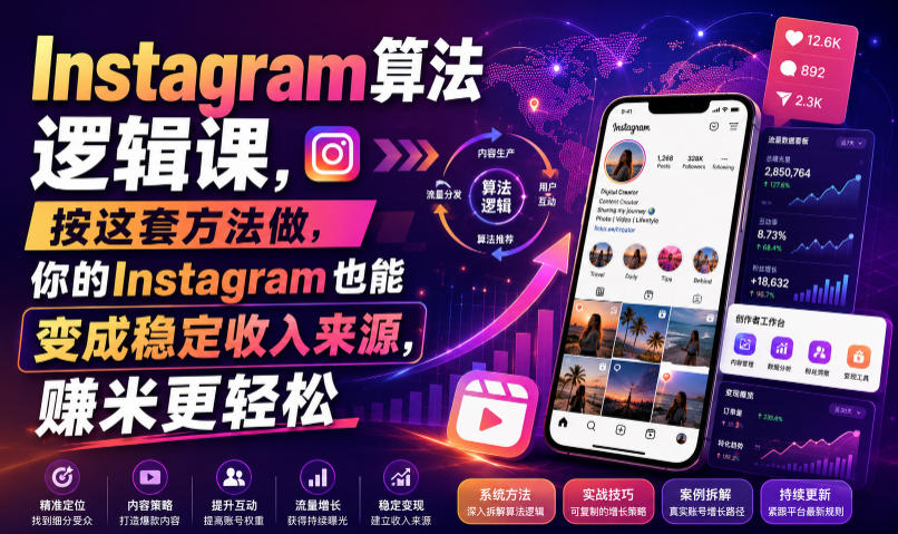Instagram算法逻辑课，按这套方法做，你的Instagram也能变成稳定收入来源，賺米更轻松【原创双语字幕】-啥好玩