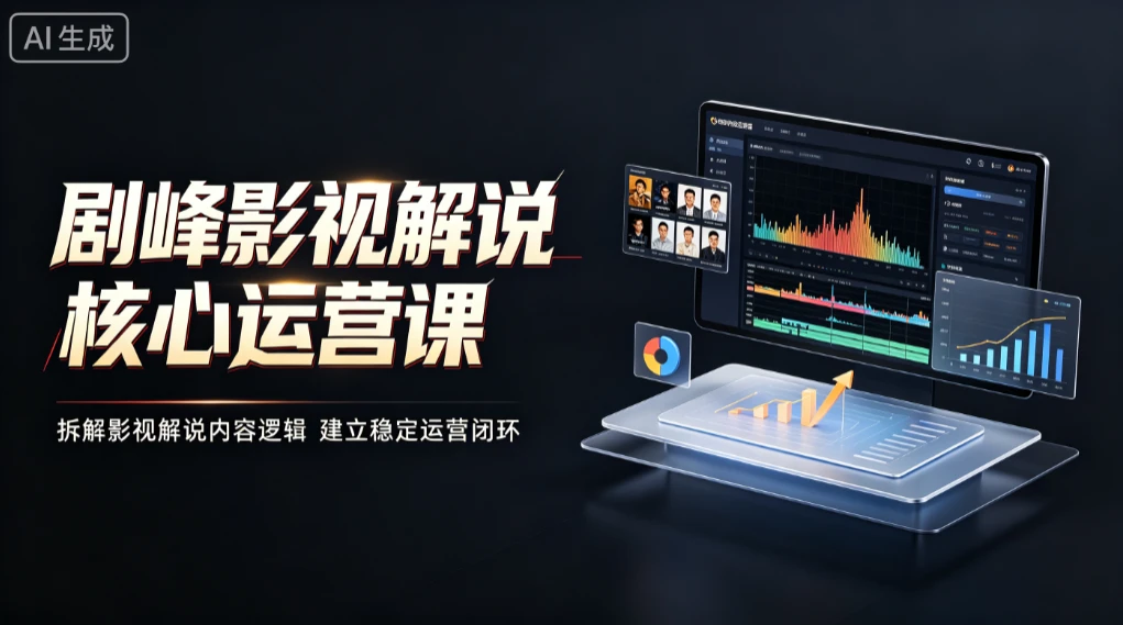 【精】剧峰影视解说核心运营课，拆解影视解说内容逻辑，建立稳定运营闭环 - 啥好玩-啥好玩