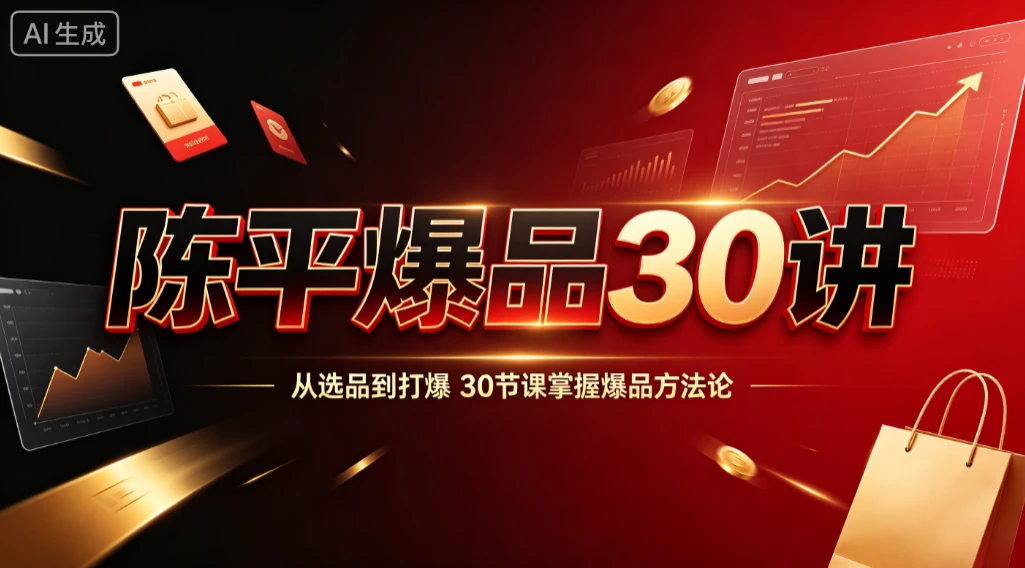 【精】陈平爆品30讲，从选品到打爆，30节课掌握爆品方法论 - 啥好玩-啥好玩