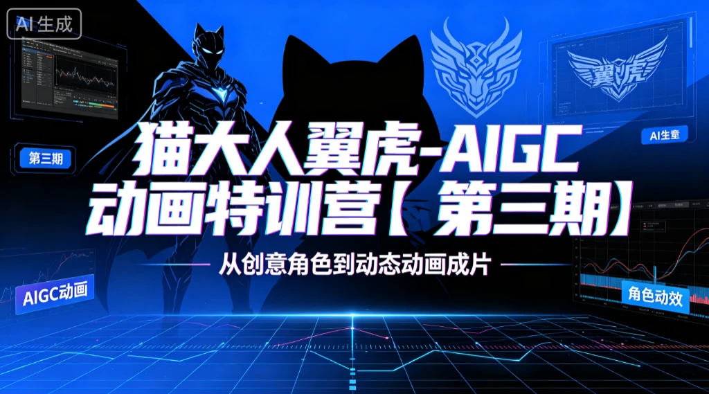 【精】猫大人翼虎-AIGC动画特训营【第三期】从创意角色到动态动画成片-啥好玩