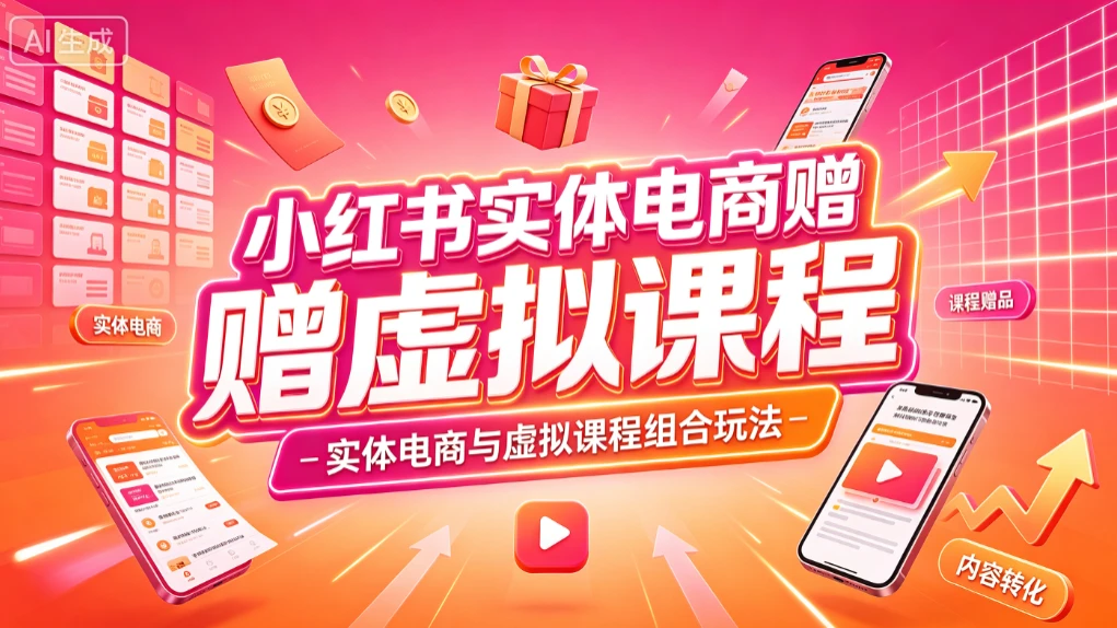 【精】小红书实体电商，实体电商增长玩法 搭配虚拟课程权益（赠虚拟课程）-啥好玩