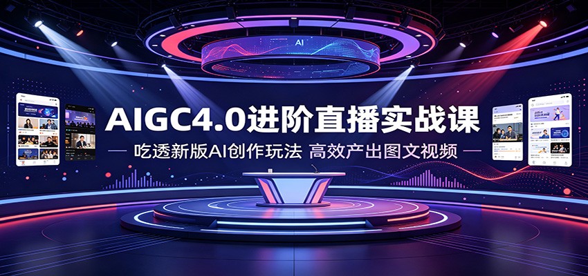 AIGC4.0进阶直播实战课：吃透新版AI创作玩法，高效产出图文视频 - 啥好玩-啥好玩