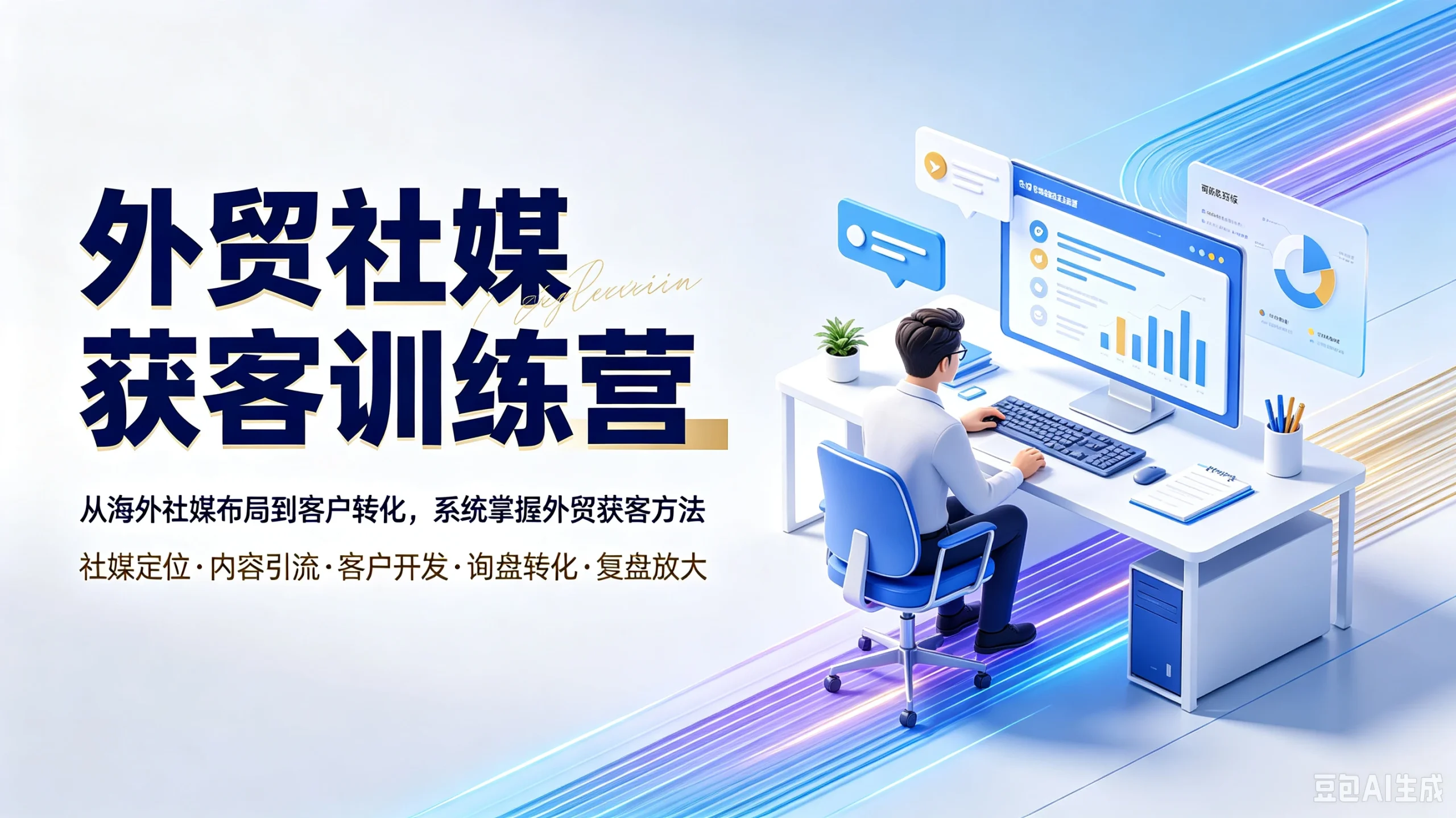 【精】外贸社媒获客训练营,从海外社媒布局到客户转化,系统掌握外贸获客方法,社媒定位、内容引流、客户开发、询盘转化、复盘放大 - 啥好玩副业网-啥好玩副业网