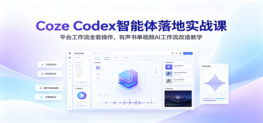 Coze Codex智能体落地实战课：平台工作流全套操作，有声书单视频AI工作流改造教学 - 啥好玩-啥好玩