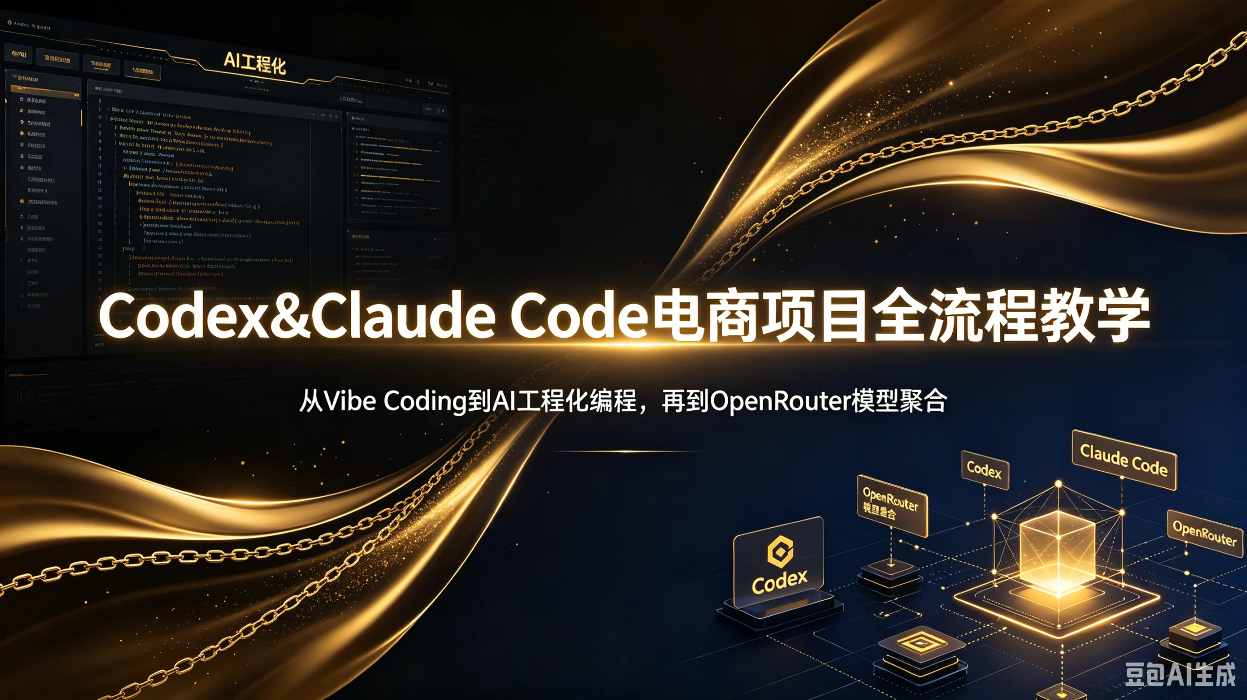 【精】Codex&Claude Code电商项目全流程教学，从Vibe Coding到AI工程化编程，再到OpenRouter模型聚合-啥好玩副业网