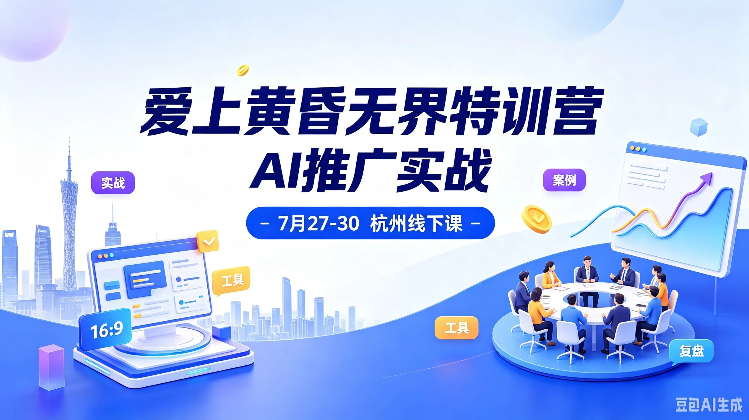 【精】爱上黄昏无界特训营AI推广实战7月27-30杭州线下课，淘宝天猫AI推广、直通车人群、全套PPT SOP思维导图资料包 - 啥好玩副业网-啥好玩副业网