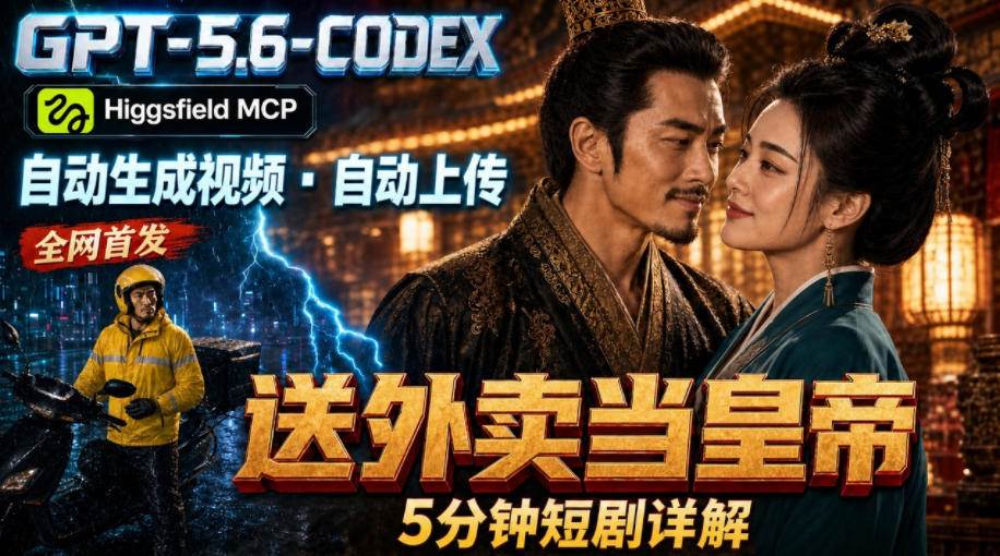 （19540期）GPT-5.6 Codex+Higgsfield MCP：一条指令生成5分钟短剧并自动上传YouTube（油管）-啥好玩