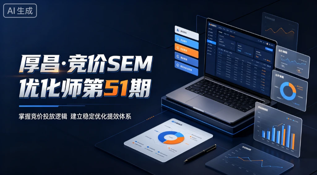 【精】厚昌·竞价SEM优化师第51期，掌握竞价投放逻辑，建立稳定优化提效体系-啥好玩