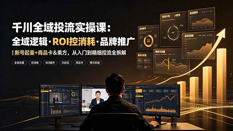 （19249期）千川全域投流实操课：全域逻辑·ROI控消耗·品牌推广｜新号起量+商品卡&乘方，从入门到精细控流全拆解 - 啥好玩-啥好玩