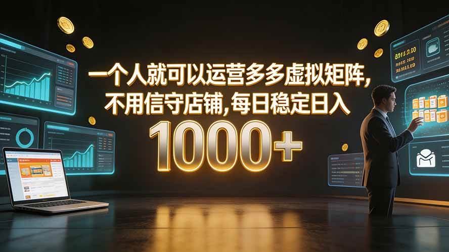 （19622期）一个人就可以运营多多虚拟矩阵，不用值守店铺，每日稳定日入 1000+ - 啥好玩-啥好玩