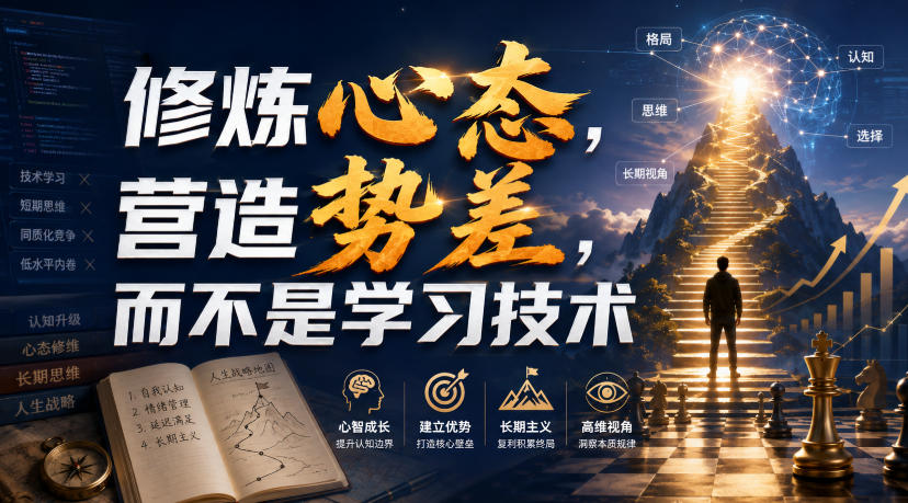 付费文章：修炼心态，营造势差，而不是学习技术 - 啥好玩副业网-啥好玩副业网