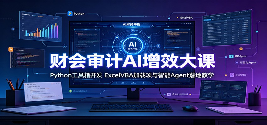 财会审计AI增效大课：Python工具箱开发，ExcelVBA加载项与智能Agent落地教学 - 啥好玩-啥好玩
