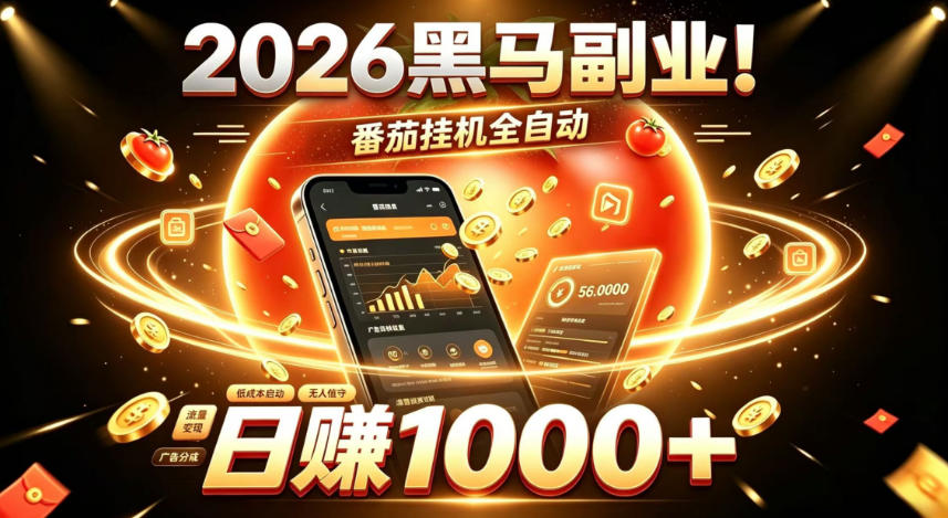 2026黑马副业！番茄挂G全自动日入1000+，操作最简单、门槛最低的线上轻资产项目【揭秘】 - 啥好玩副业网-啥好玩副业网