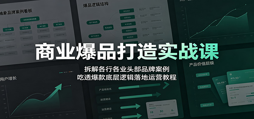 商业爆品打造实战课：拆解各行各业头部品牌案例，吃透爆款底层逻辑落地运营教程 - 啥好玩-啥好玩