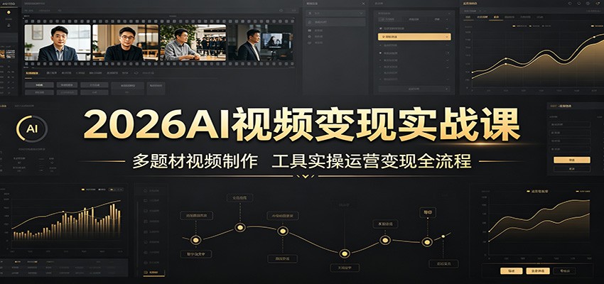 2026AI视频变现实战课：多题材视频制作，工具实操运营变现全流程 - 啥好玩-啥好玩