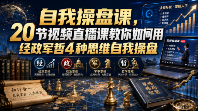 自我操盘课，20节视频直播课教你如何用经政军哲4种思维自我操盘 - 啥好玩-啥好玩